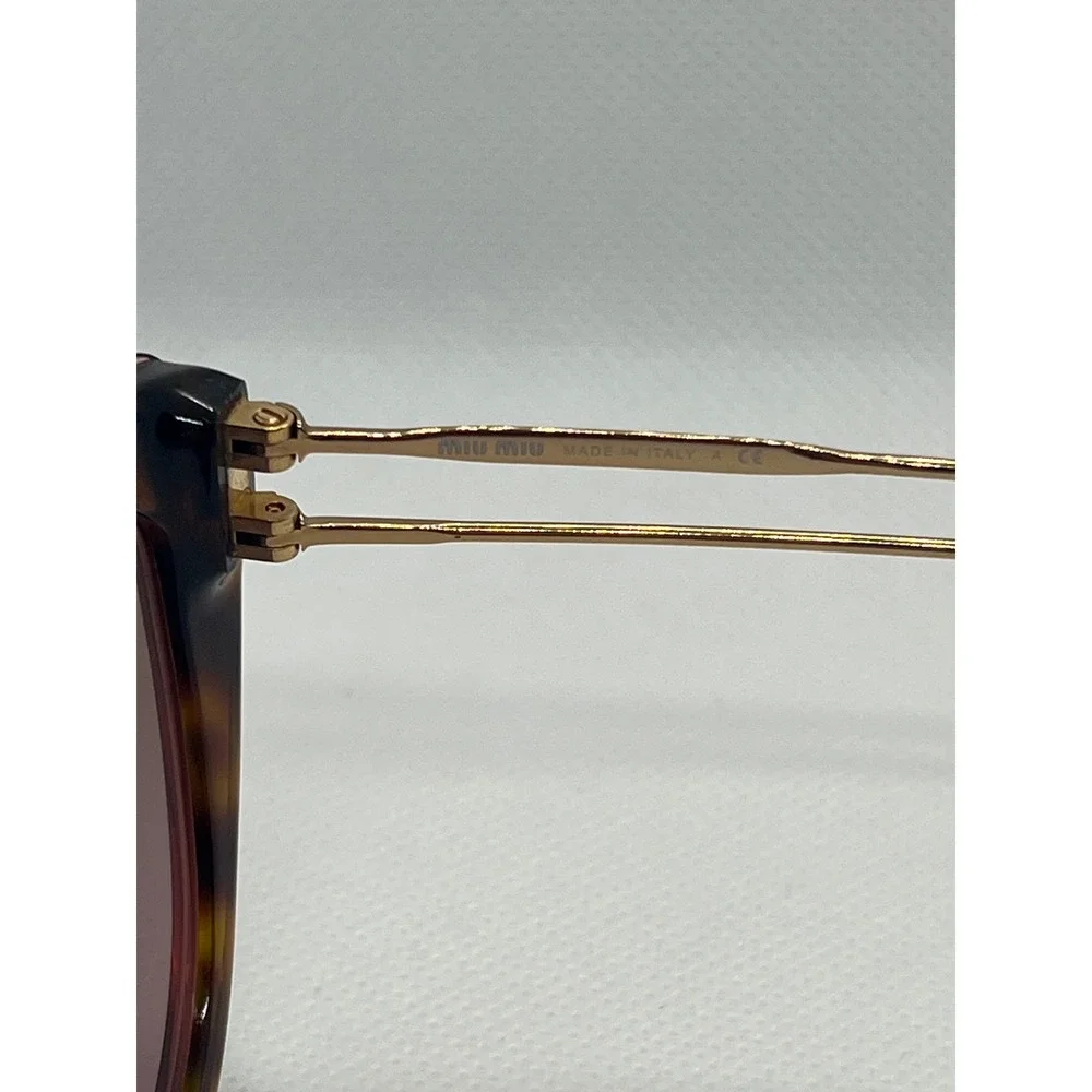 Miu Miu SMU 12R Cat Eye Sunglasses Tortoise Gold‎ Frame Designer Italy